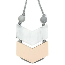 Load image into Gallery viewer, Itzy Ritzy Double Chevron Teething Pendant - Marble